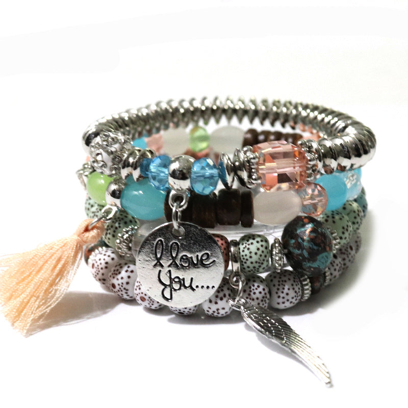 Wholesale Bohemian Tassel Multilayer Beaded Bracelet